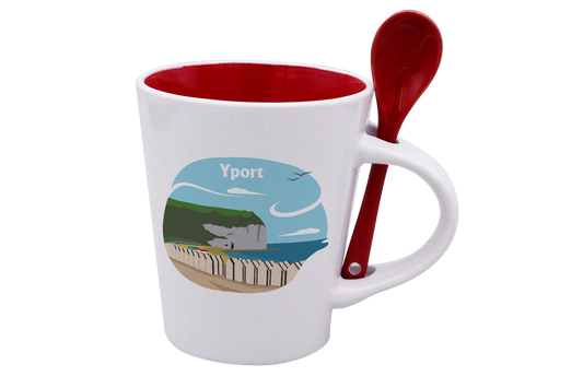 MUG CUILLERE BLANC INT. ROUGE-FYPORT