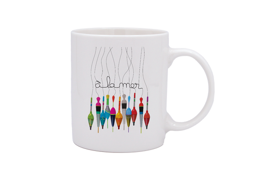 MUG DROIT BLANC - A LA MER RETRO