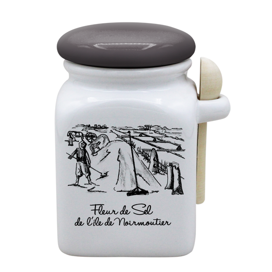 POT BLANC MM COUV. GRIS +CUIL. BOIS-MASAAN