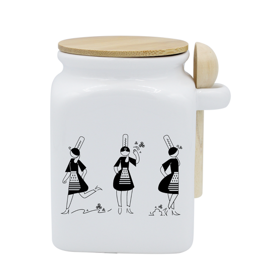 POT BLANC MM COUV. BAMBOO+CUIL. BOIS - ARMELLE BIGOUDENE 3 PICTOS