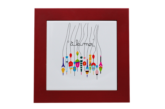 ENTOURAGE BOIS ROUGE-CARREAU FAIENCE 15x15 NU - A LA MER BOUCHON