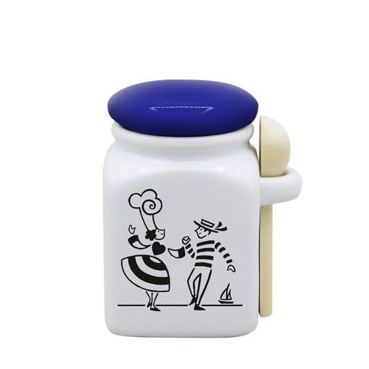 POT BLANC PM COUV. BLEU+CUIL. BOIS-LDANS
