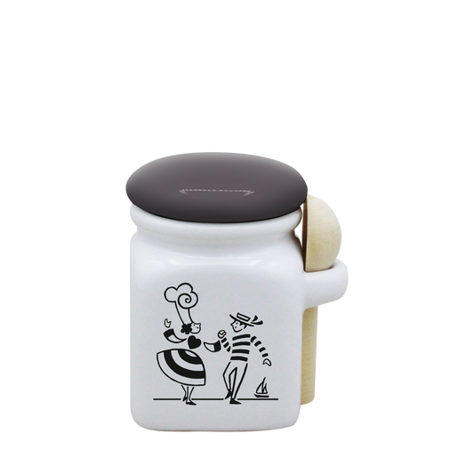 POT BLANC MINI COUV. GRIS+CUIL. BOIS-LDANS