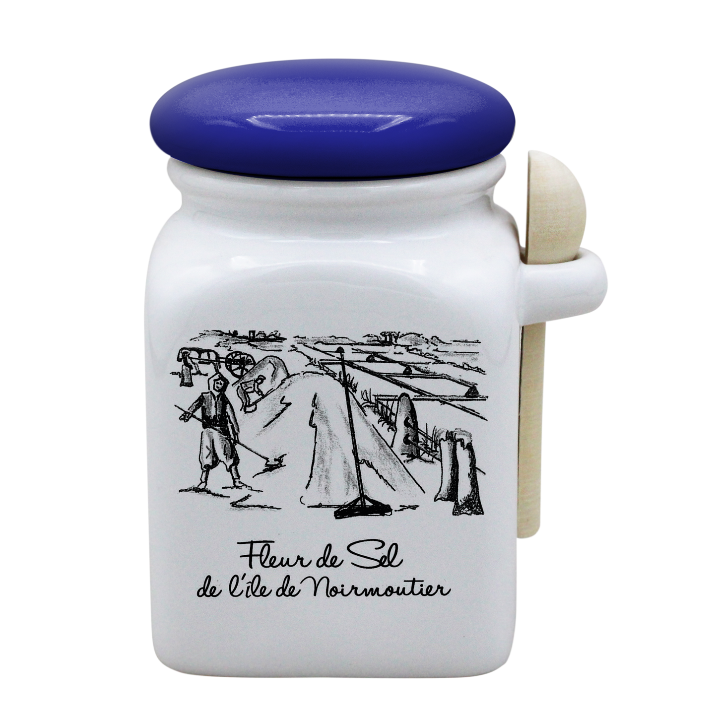 POT BLANC MM COUV. BLEU +CUIL. BOIS-MASAAN