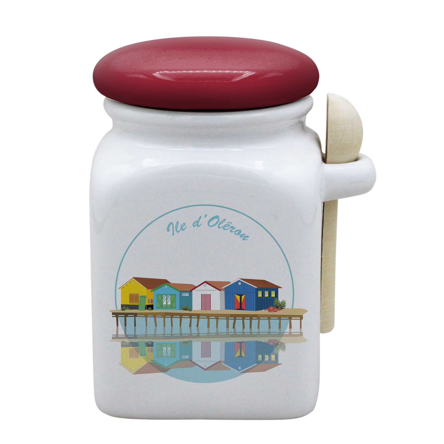 POT BLANC MM COUV. ROUGE+CUIL. BOIS-CABOLERO