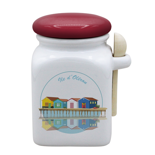 POT BLANC MM COUV. ROUGE+CUIL. BOIS-CABOLERO