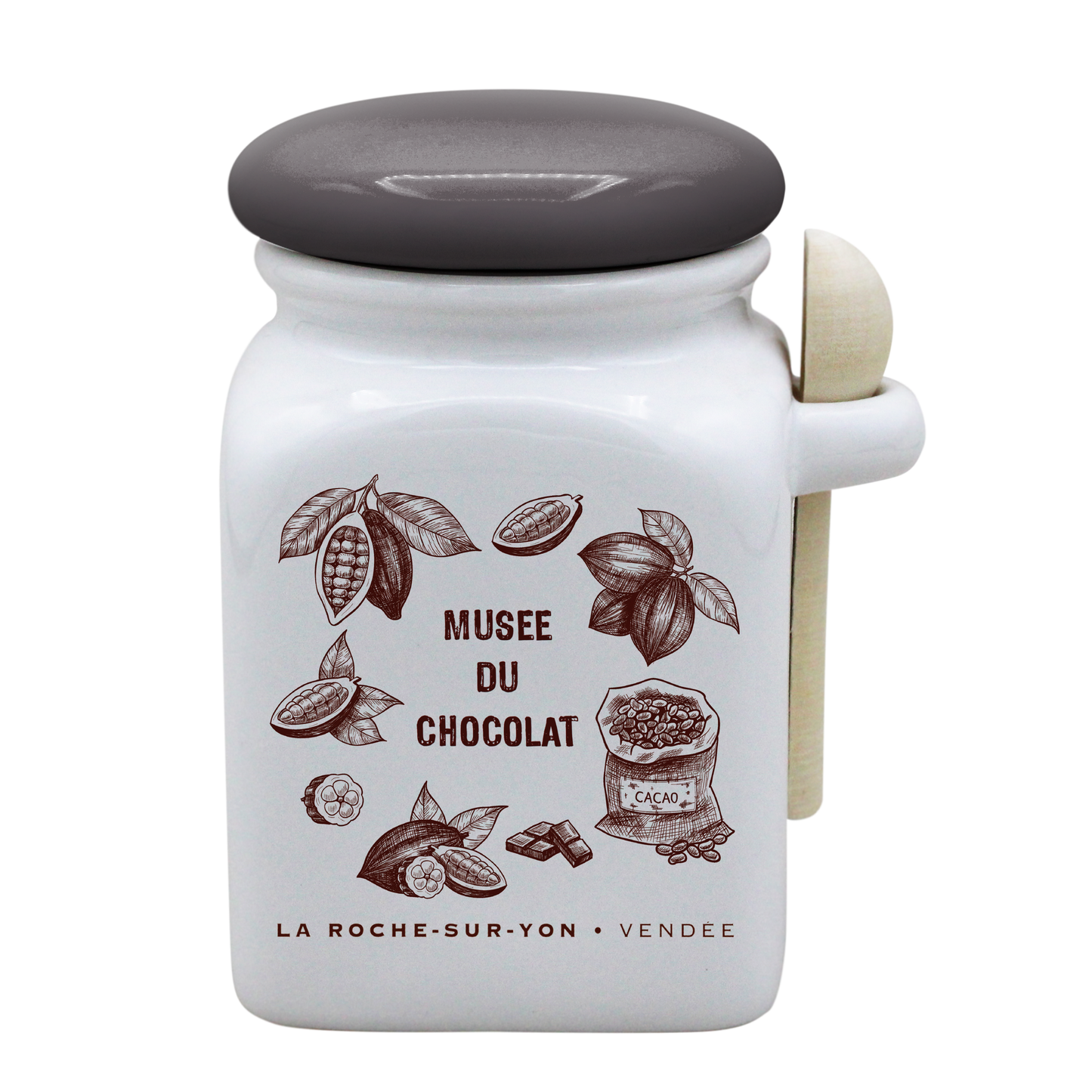 POT BLANC MM COUV. GRIS +CUIL. BOIS-GELEN