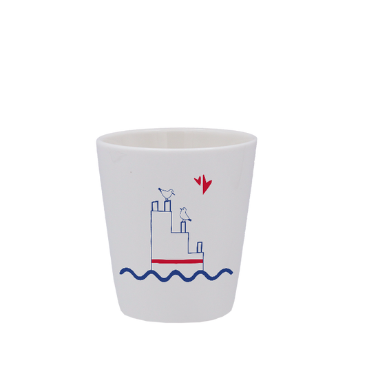TASSE ESPRESSO BLANCHE S/ANSE -La Petite Emi - Plongeoir Plage des Godelins