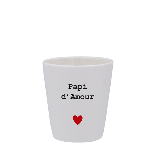TASSE ESPRESSO BLANCHE S/ANSE - CŒUR PAPI D'AMOUR