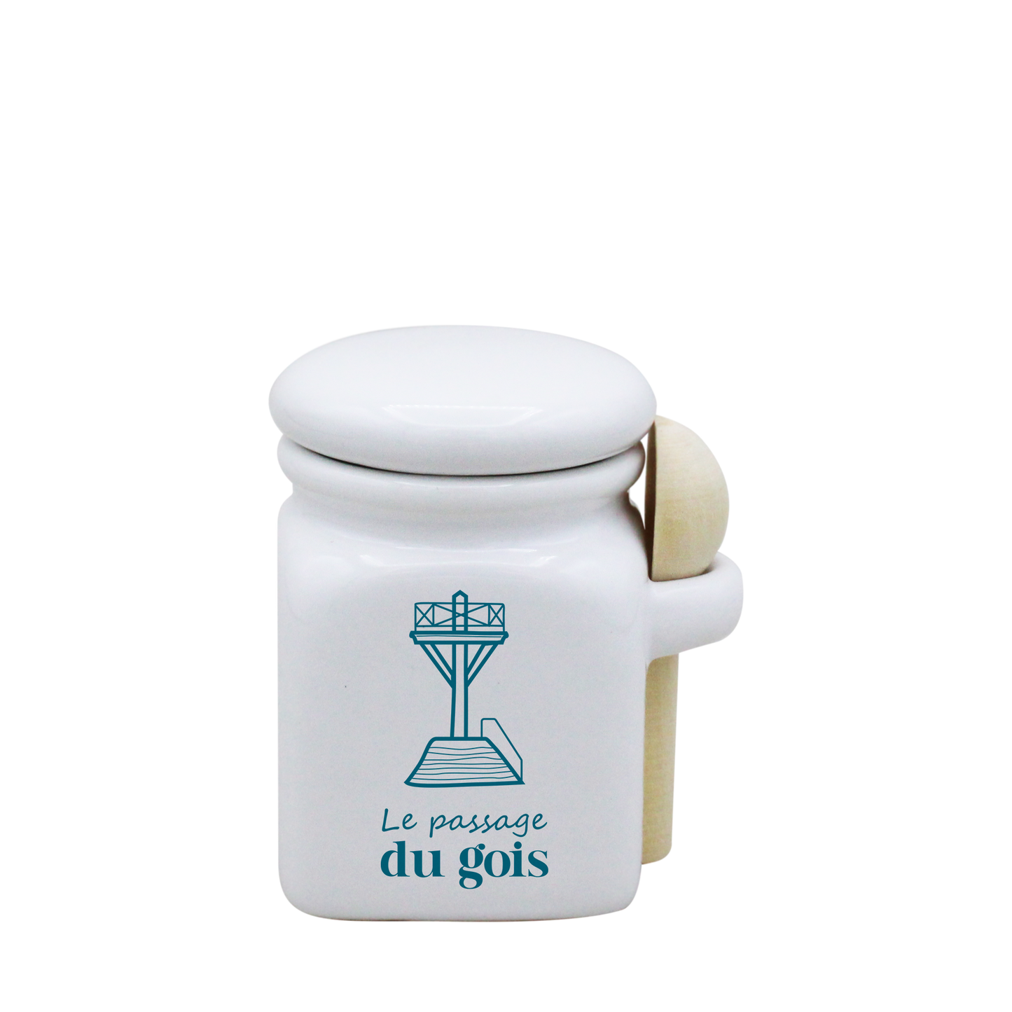 POT BLANC MINI COUV. BLANC+CUIL. BOIS - PCGOIS
