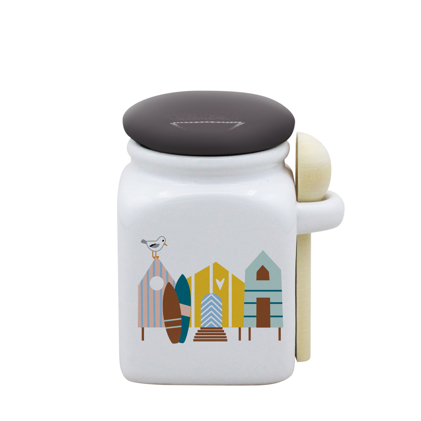POT BLANC PM COUV. GRIS+CUIL. BOIS-CABINES ET SURF LA PETITE EMI