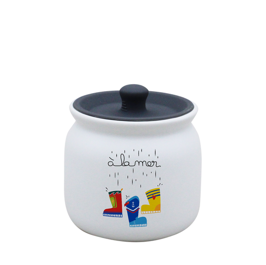 POT BLANC PM COUV. SILICONE GRIS-A LA MER BOTTES
