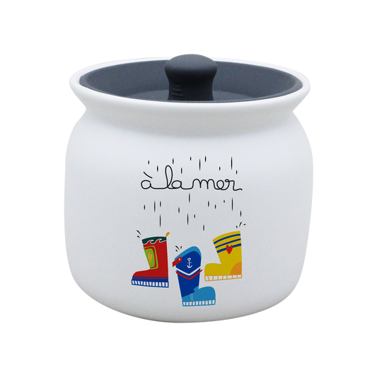 POT BLANC GM COUV. SILICONE GRIS -A LA MER BOTTES
