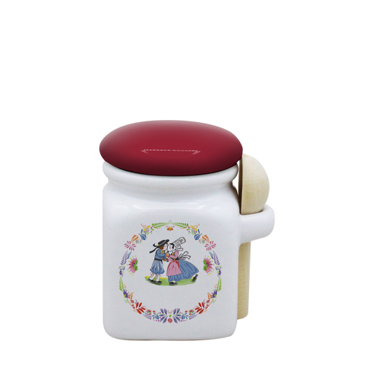 POT BLANC MINI COUV. ROUGE+CUIL. BOIS -BTNER