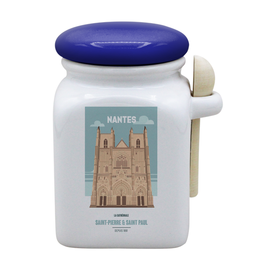 POT BLANC MM COUV. BLEU +CUIL. BOIS-NTECATHE