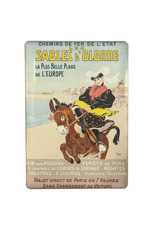 MAGNET LES SABLES D OLONNES ANE ET FEMME