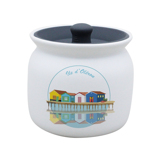 POT BLANC GM COUV. SILICONE GRIS -CABOLERO