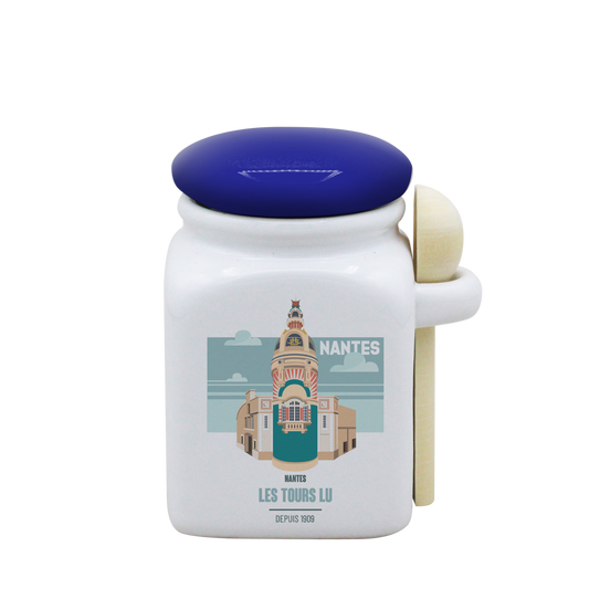 POT BLANC PM COUV. BLEU+CUIL. BOIS-NTETOUR