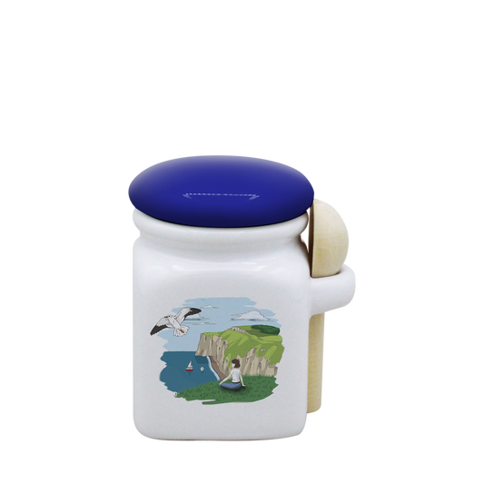 POT BLANC MINI COUV. BLEU+CUIL. BOIS-FALEFIL