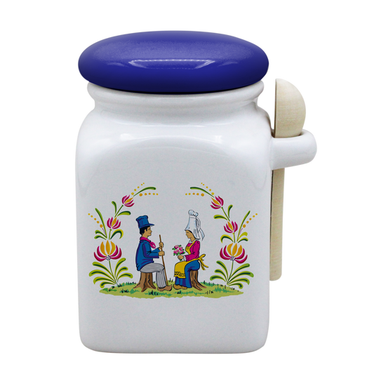 POT BLANC MM COUV. BLEU +CUIL. BOIS-RENOR