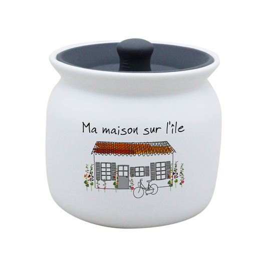 POT BLANC GM COUV. SILICONE GRIS -MMASI