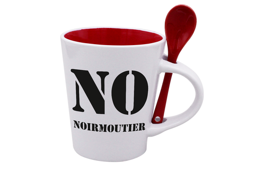 MUG CUILLERE BLANC INT. ROUGE-NOIRNO