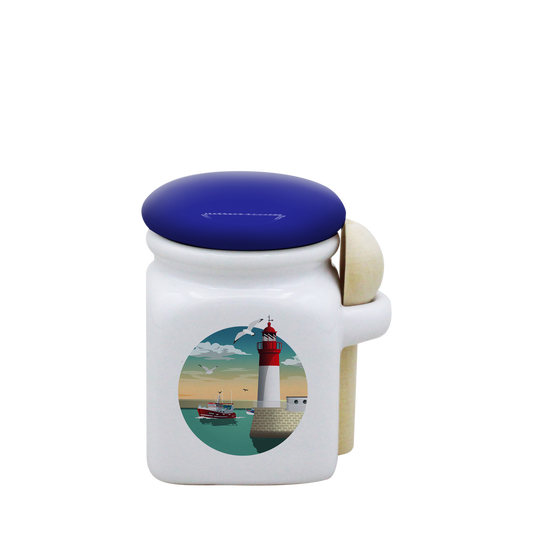 POT BLANC MINI COUV. BLEU+CUIL. BOIS-PHARECHA