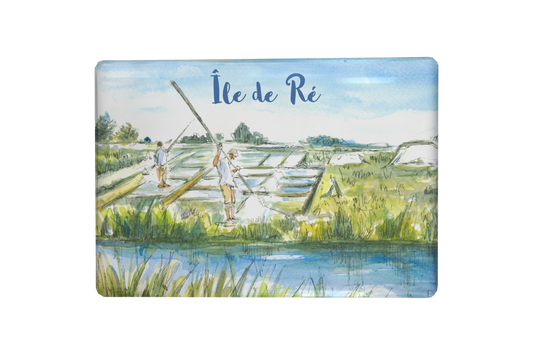 MAGNET ILE DE RE AQUARELLE MARAIS