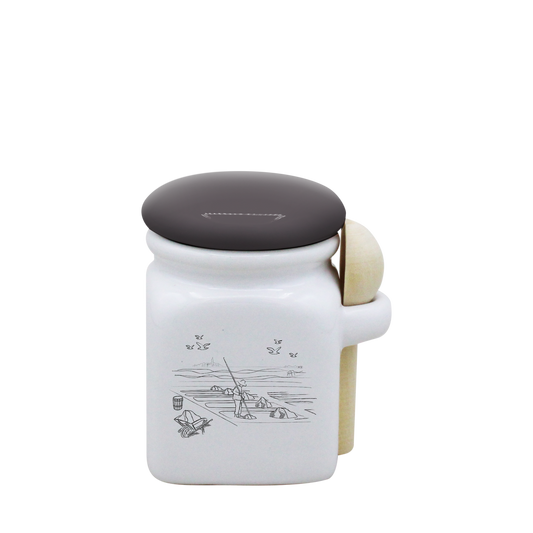 POT BLANC MINI COUV. GRIS+CUIL. BOIS-MASALB