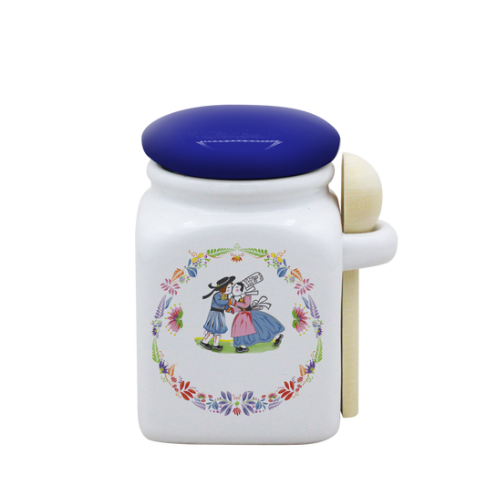 POT BLANC PM COUV. BLEU+CUIL. BOIS-BTNER