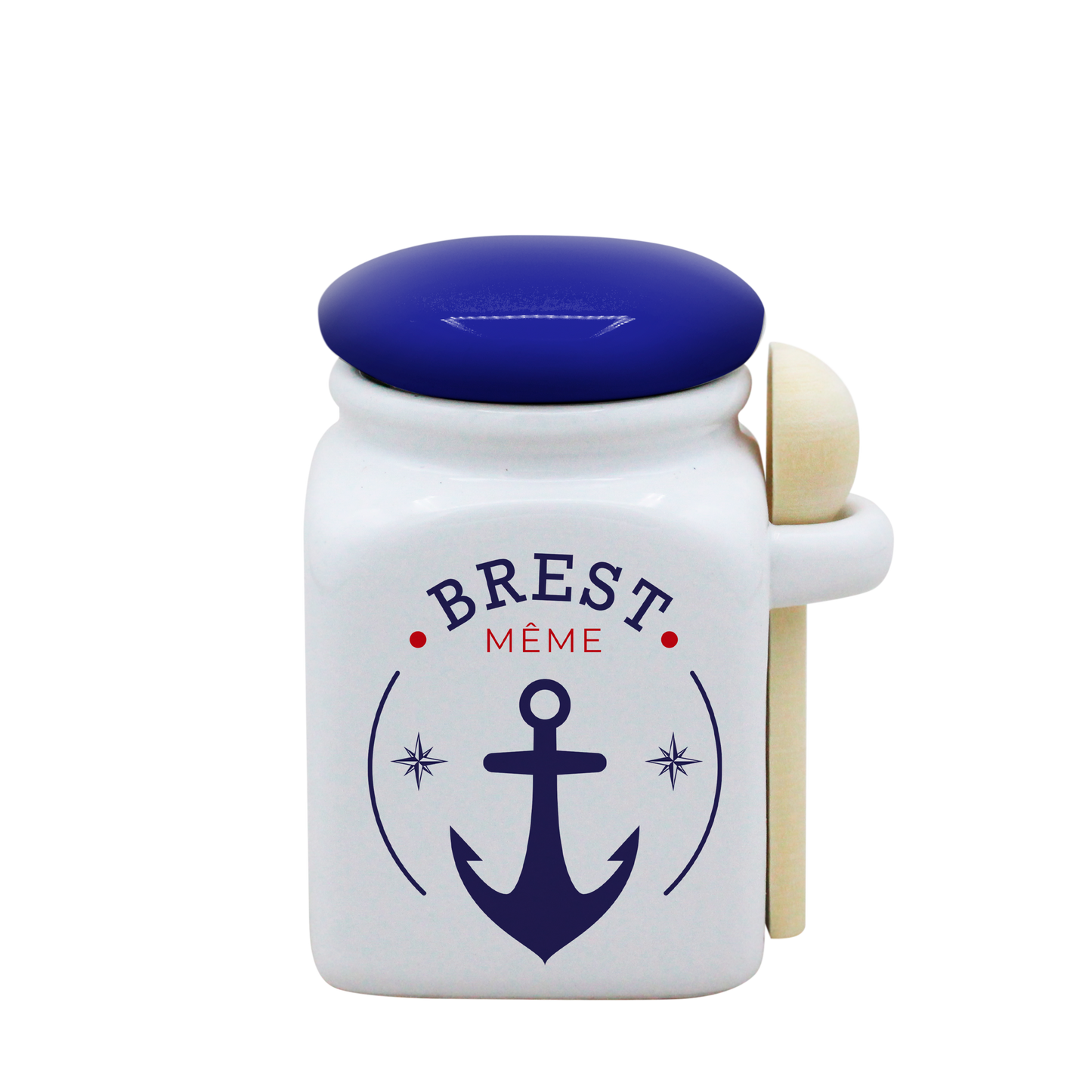 POT BLANC PM COUV. BLEU+CUIL. BOIS-RBBRESTM