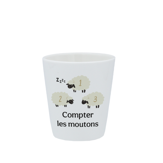 TASSE ESPRESSO BLANCHE S/ANSE - COMPTER LES MOUTONS