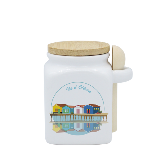 POT BLANC PM COUV. BAMBOO+CUIL. BOIS-CABOLERO