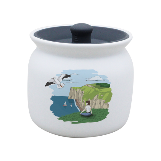 POT BLANC GM COUV. SILICONE GRIS -FALEFIL