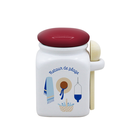 POT BLANC PM COUV. ROUGE+CUIL. BOIS-RETOUR DE PLAGE LA PETITE EMI