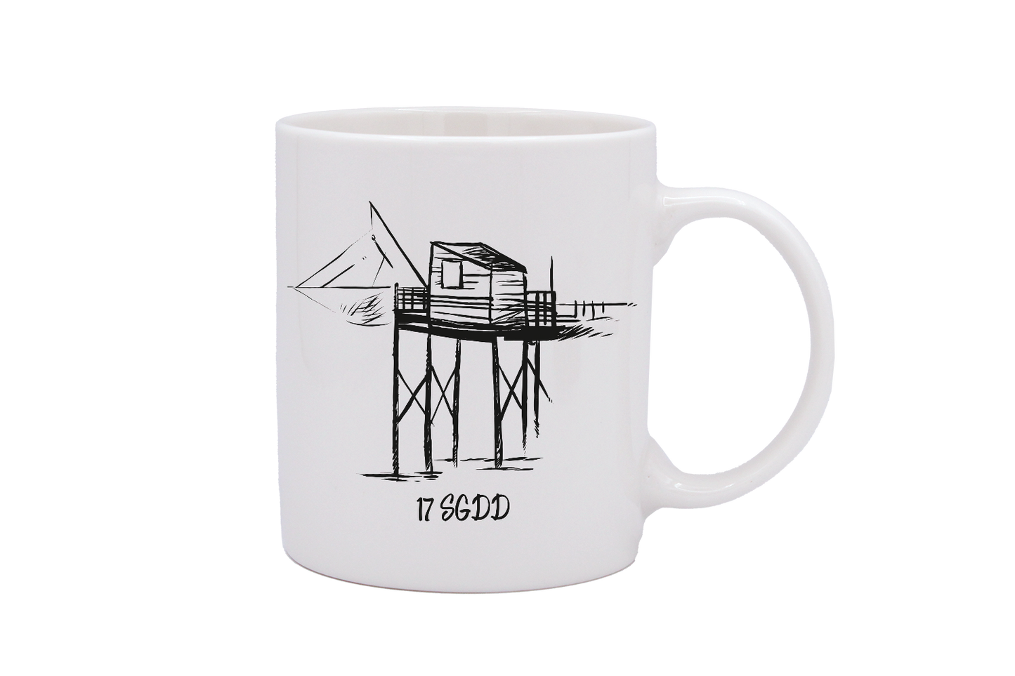 MUG DROIT BLANC - CARRELET NOIR SPE BO ET BON
