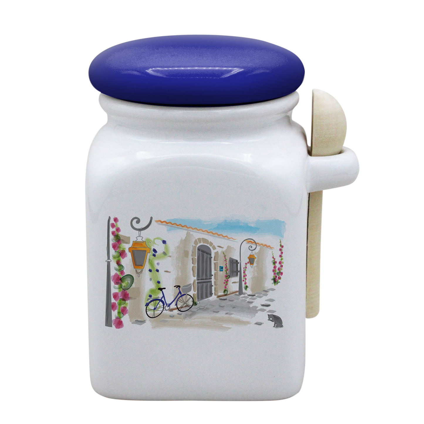 POT BLANC MM COUV. BLEU +CUIL. BOIS-RUATL