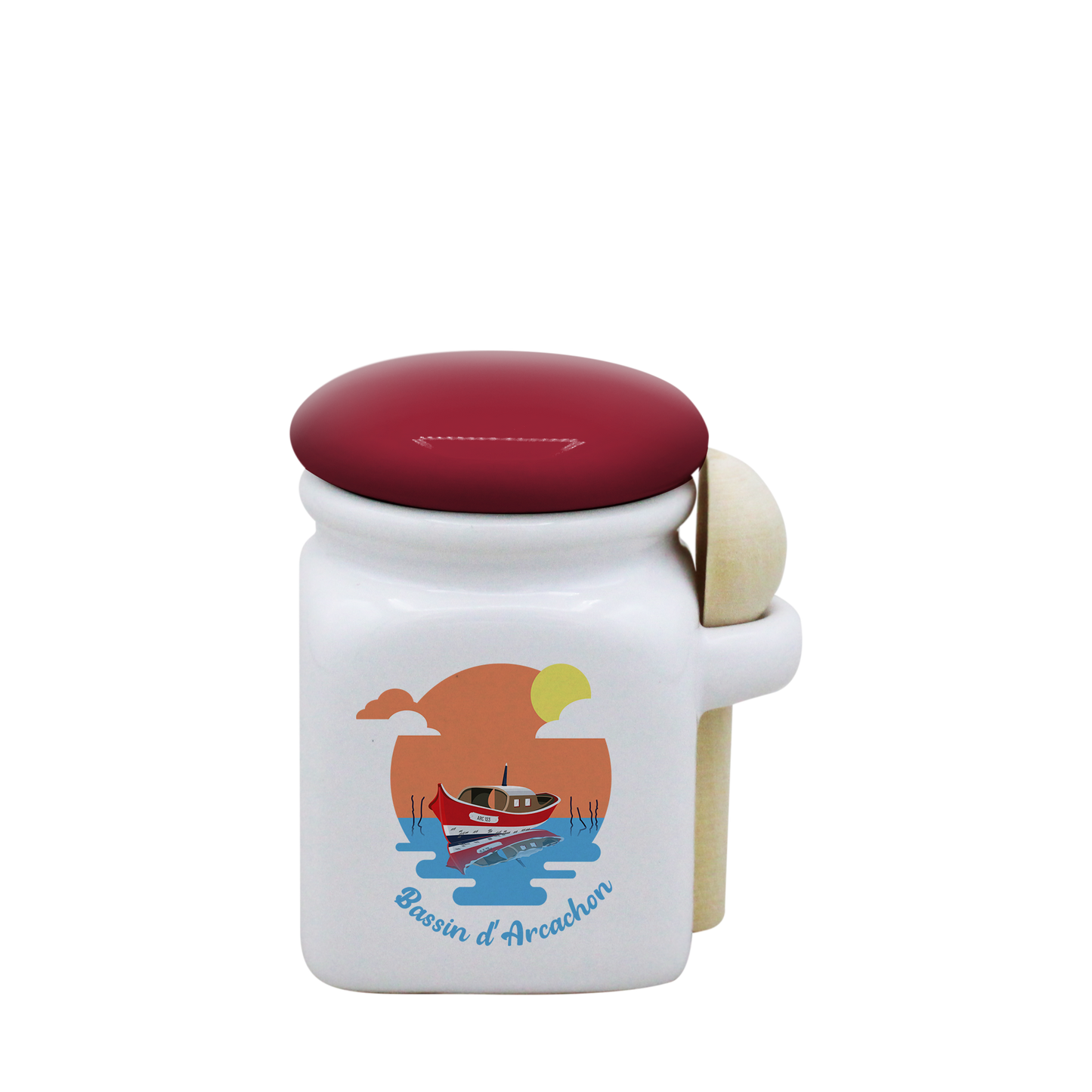 POT BLANC MINI COUV. ROUGE+CUIL. BOIS -BASSINPI