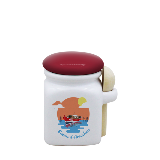 POT BLANC MINI COUV. ROUGE+CUIL. BOIS -BASSINPI