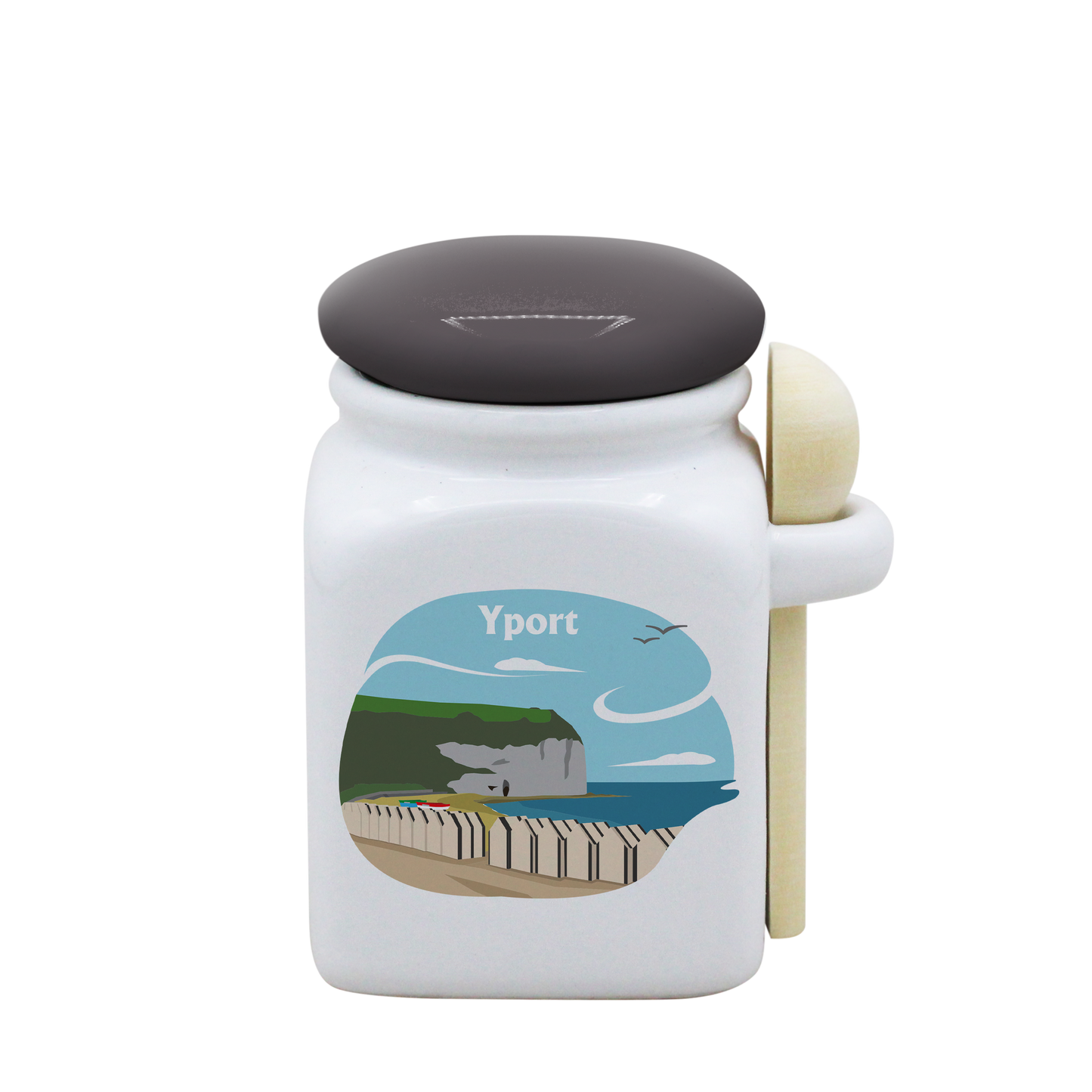 POT BLANC PM COUV. GRIS+CUIL. BOIS-FYPORT