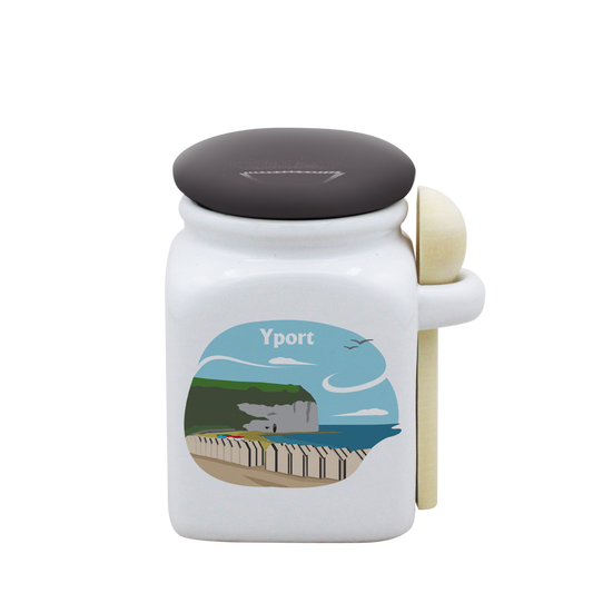 POT BLANC PM COUV. GRIS+CUIL. BOIS-FYPORT