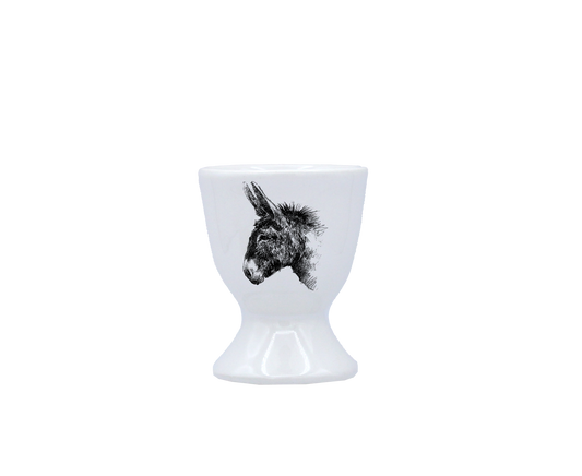 COQUETIER BLANC - DESSIN MONOCHROME TETE D'ANE