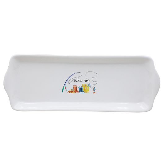 PLAT A CAKE BLANC-BOTTE A LA MER
