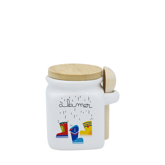 POT BLANC MINI COUV. BAMBOO+CUIL. BOIS-A LA MER BOTTES