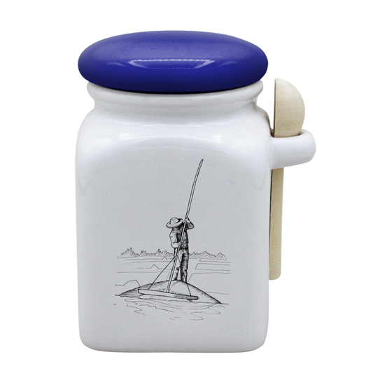 POT BLANC MM COUV. BLEU +CUIL. BOIS-PALUA