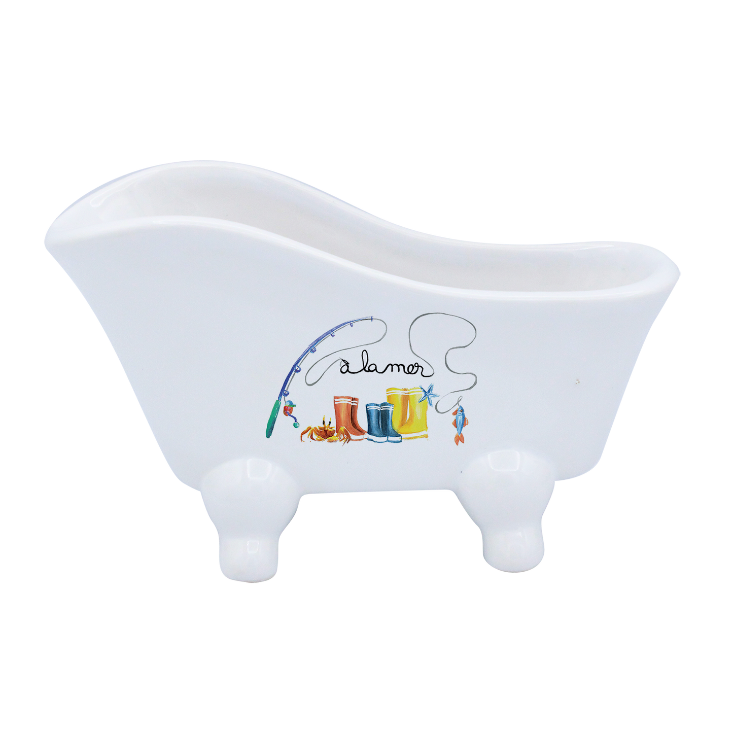 BAIGNOIRE BLANCHE-BOTTE A LA MER
