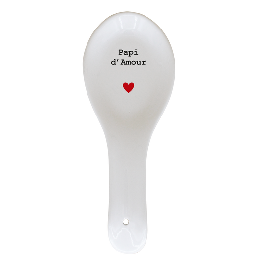 REPOSE CUILLERE BLANC - CŒUR PAPI D'AMOUR