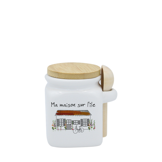 POT BLANC MINI COUV. BAMBOO+CUIL. BOIS-MMASI