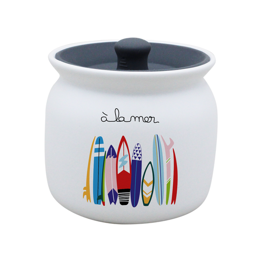 POT BLANC GM COUV. SILICONE GRIS -ALM4