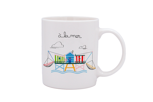 MUG DROIT BLANC - A LA MER CARRELET
